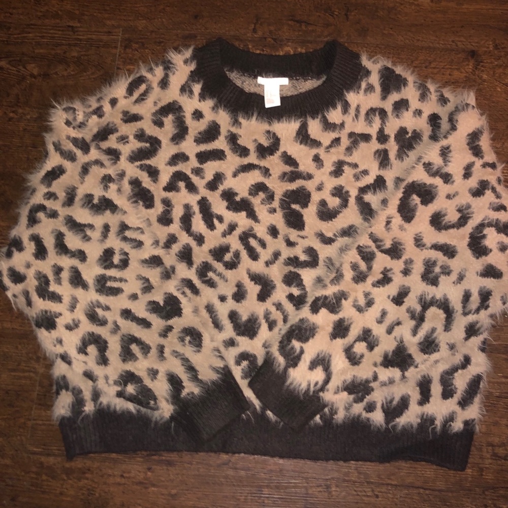 Fuzzy Cheetah Sweater
